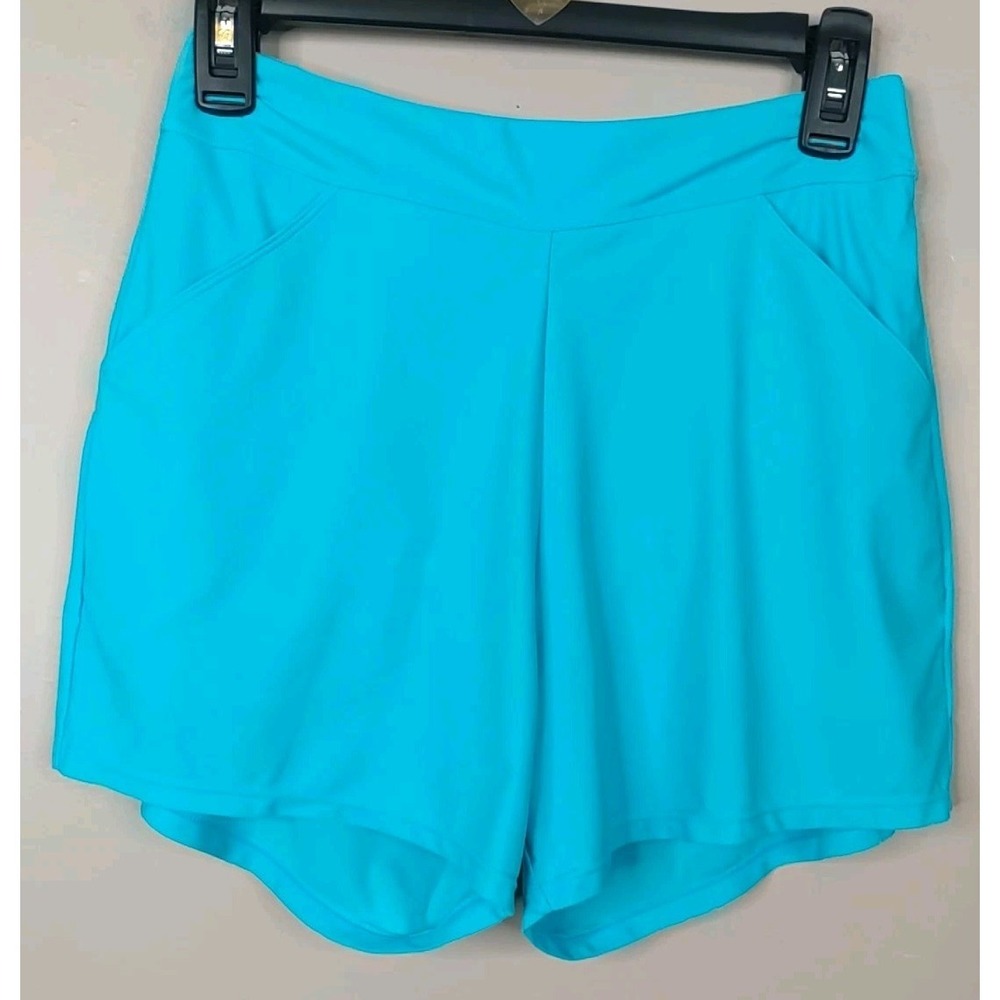 Halcurt Women Turquoise Built In Brief Beach Sports Swim Shorts Size M